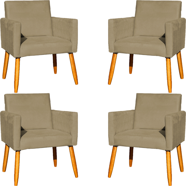 Kit 4 Poltrona Para Sala Recepção Consultório Cadeira Nina Su