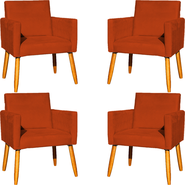 Kit 4 Poltrona Para Sala Recepção Consultório Cadeira Nina Su