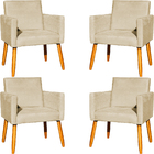 Kit 4 Poltrona Para Sala Recepção Consultório Cadeira Nina Su