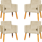 Kit 4 Poltrona Para Sala Recepção Consultório Cadeira Nina Su