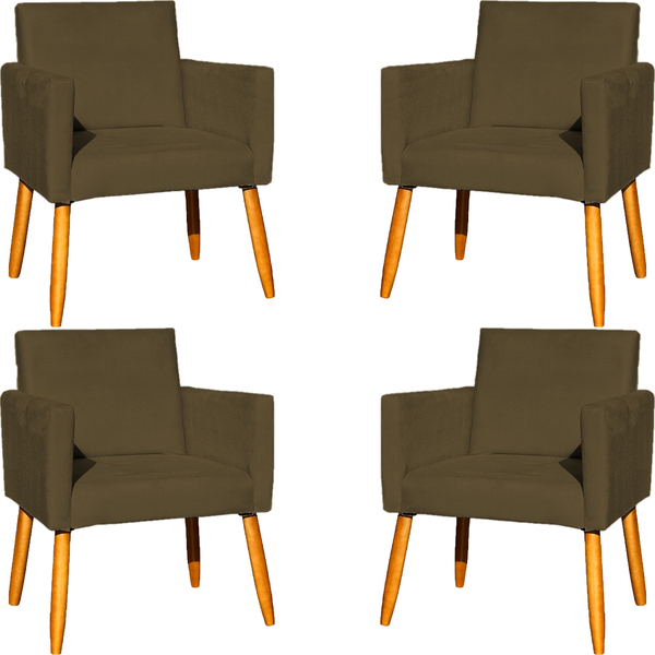 Kit 4 Poltrona Para Sala Recepção Consultório Cadeira Nina Su