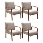 Kit 4 Poltronas Anita Conjunto Cadeiras Moderna Braço Madeira