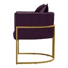 Kit 4 Poltronas Base De Metal Dourado Decorativas Luna Roxo