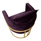 Kit 4 Poltronas Base De Metal Dourado Decorativas Luna Roxo