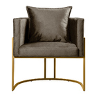 Kit 4 Poltronas Base De Metal Dourado Decorativas Luna Veludo