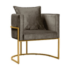 Kit 4 Poltronas Base De Metal Dourado Decorativas Luna Veludo