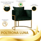 Kit 4 Poltronas Base De Metal Dourado Decorativas Luna Veludo