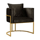 Kit 4 Poltronas Base De Metal Dourado Decorativas Luna Veludo