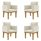 Kit 4 Poltronas Bege Reforçadas Penteadeira Quarto