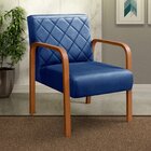 Kit 4 Poltronas Cadeira Decorativa Sala, Recepção Lara Azul M