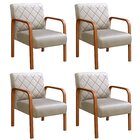 Kit 4 Poltronas Cadeira Decorativa Sala, Recepção Lara Bege C