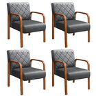 Kit 4 Poltronas Cadeira Decorativa Sala, Recepção Lara Cinza