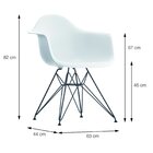 Kit 4 Poltronas Com Braço Base Cromada Eames Dkr  Preto/croma