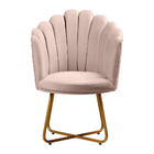 Kit 4 Poltronas Conchinha Pérola Base De Metal Decorativas Ve