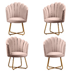 Kit 4 Poltronas Conchinha Pérola Base De Metal Decorativas Ve