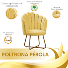 Kit 4 Poltronas Conchinha Pérola Base De Metal Decorativas Ve