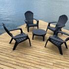 Kit 4 Poltronas De Jardim E Piscina Miami Preta + Mesa De Cen