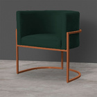 Kit 4 Poltronas Decorativa Luana Base Bronze Veludo Verde - M