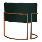 Kit 4 Poltronas Decorativa Luana Base Bronze Veludo Verde - M