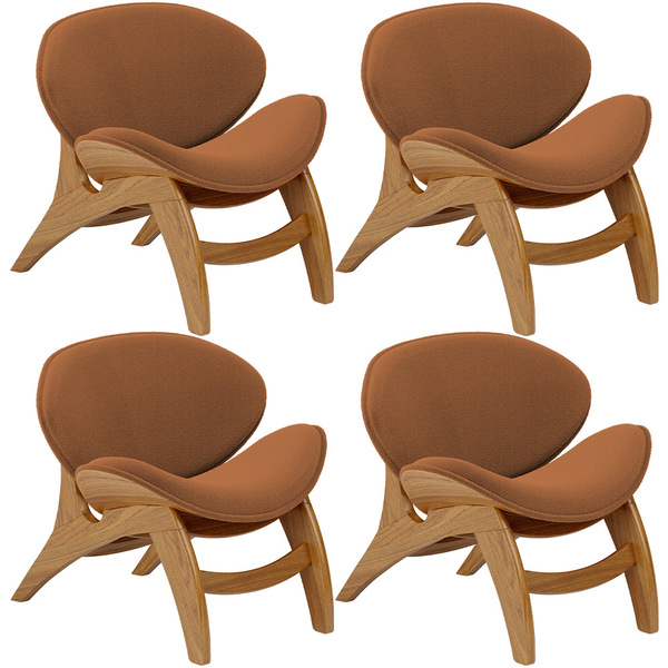 Kit 4 Poltronas Decorativa Orgânica Sala Living Kadosh L02 Bo