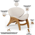 Kit 4 Poltronas Decorativa Orgânica Sala Living Kadosh L02 Li