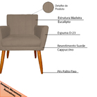 Kit 4 Poltronas Decorativa Para Sala De Estar Cecília Suede C