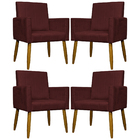 Kit 4 Poltronas Decorativa Para Sala Recepção Consultório Esc