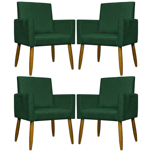 Kit 4 Poltronas Decorativa Para Sala Recepção Consultório Esc