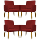 Kit 4 Poltronas Decorativa Para Sala Recepção Consultório Esc
