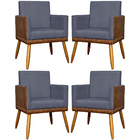 Kit 4 Poltronas Decorativa Para Sala Recepção Escritório Cons