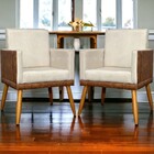 Kit 4 Poltronas Decorativa Para Sala Recepção Escritório Cons