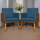 Kit 4 Poltronas Decorativa Para Sala Recepção Escritório Cons