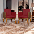 Kit 4 Poltronas Decorativa Para Sala Recepção Escritório Cons