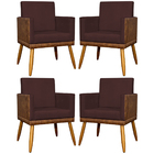 Kit 4 Poltronas Decorativa Para Sala Recepção Escritório Cons