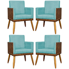 Kit 4 Poltronas Decorativa Para Sala Recepção Escritório Cons