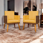 Kit 4 Poltronas Decorativa Para Sala Recepção Escritório Cons