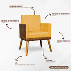 Kit 4 Poltronas Decorativa Para Sala Recepção Escritório Cons