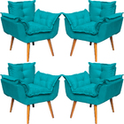 Kit 4 Poltronas Decorativa Para Sala Recepção Manicure Consul