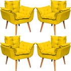 Kit 4 Poltronas Decorativa Para Sala Recepção Manicure Consul