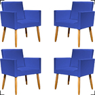 Kit 4 Poltronas Decorativa Para Sala Recepção Nina Corino Azu