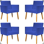 Kit 4 Poltronas Decorativa Para Sala Recepção Nina Corino Azu