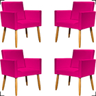 Kit 4 Poltronas Decorativa Para Sala Recepção Nina Corino Pin