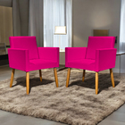 Kit 4 Poltronas Decorativa Para Sala Recepção Nina Corino Pin