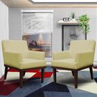 Kit 4 Poltronas Decorativa Sala De Estar Alyssa Pés Madeira C