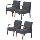 Kit 4 Poltronas Decorativas 1 Lugar Jade Braço Madeira D Sall