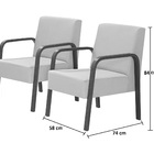 Kit 4 Poltronas Decorativas 1 Lugar Jade Braço Madeira D Sall