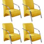 Kit 4 Poltronas Decorativas 1 Lugar Sevilha Braço Pé Alumínio