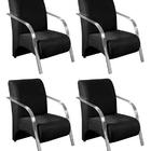 Kit 4 Poltronas Decorativas 1 Lugar Sevilha Braço Pé Alumínio