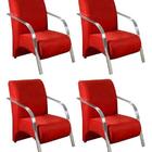 Kit 4 Poltronas Decorativas 1 Lugar Sevilha Braço Pé Alumínio