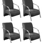 Kit 4 Poltronas Decorativas 1 Lugar Sevilha Braço Pé Alumínio